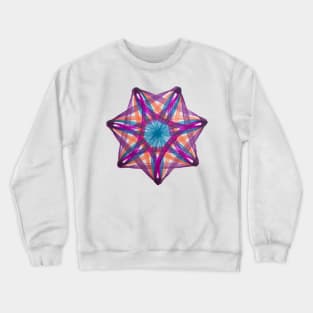 Spirograph Seven-Point Purple Orange Blue Pink Pattern Crewneck Sweatshirt